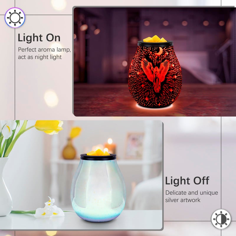 EQUSUPRO Wax Melt Warmer Wax Melter Wax Burner for Scented Wax Melts Electric Fragrance Warmer for Wax Cubes & Tarts, Vivid 3D Design 7 Colors LED Light Gift & Decor for Home Office (3D Angel) - Image 4