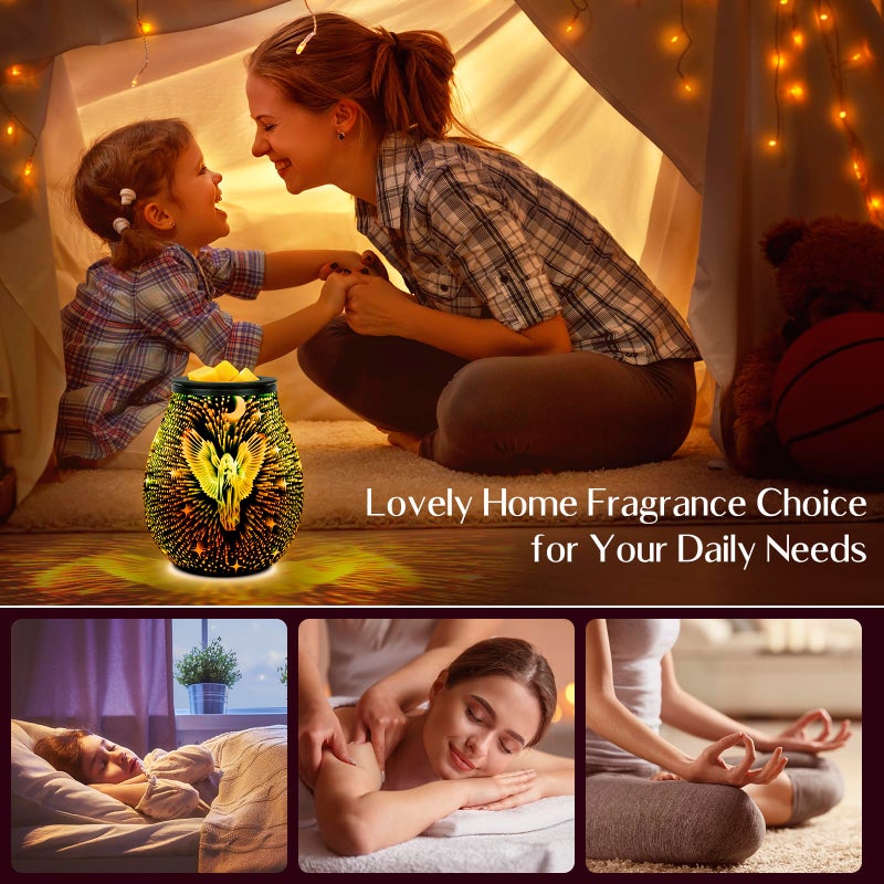 EQUSUPRO Wax Melt Warmer Wax Melter Wax Burner for Scented Wax Melts Electric Fragrance Warmer for Wax Cubes & Tarts, Vivid 3D Design 7 Colors LED Light Gift & Decor for Home Office (3D Angel) - Image 5