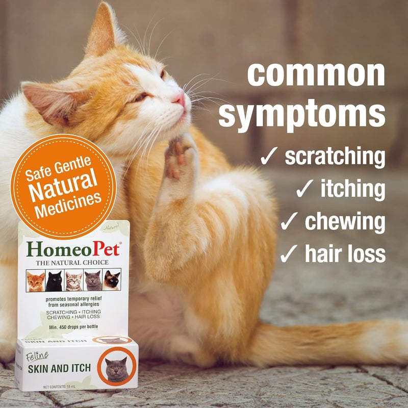 HomeoPet Feline Skin and Itch Safe and Natural Cat Supplement for Itchy Skin Skin and Itch Relief for Cats 15 Milliliters - Image 3