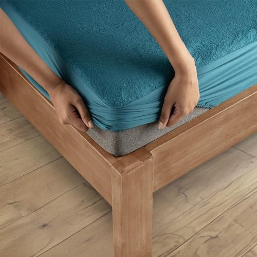 Wakefit Waterproof Bamboo Mattress Protector | Anti-Bacterial Bed Cover, Hypoallergenic, Ultra Soft Fitted Cover - Teal (72x36 Inch) - Single - Image 5