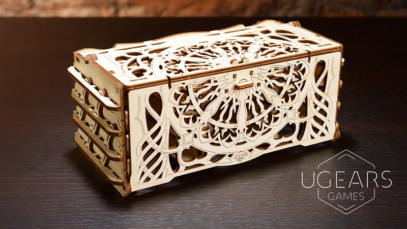 Ugears Tabletop Device Wooden for Board Games, DIY Assembly Puzzle, Best Playing Card Holder, Visiting Card Stand for Office Table, Office Gift and Corporate Gift - Image 4