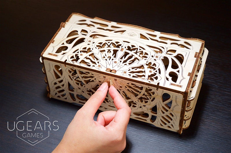 Ugears Tabletop Device Wooden for Board Games, DIY Assembly Puzzle, Best Playing Card Holder, Visiting Card Stand for Office Table, Office Gift and Corporate Gift - Image 5