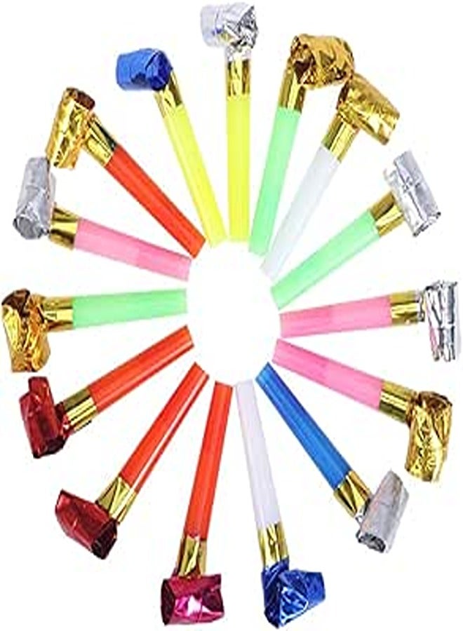 NUOLUX 120pcs Novelty Plastic Whistle Glittering Party Whistle Funny Gift Party Noisemakers Blowouts