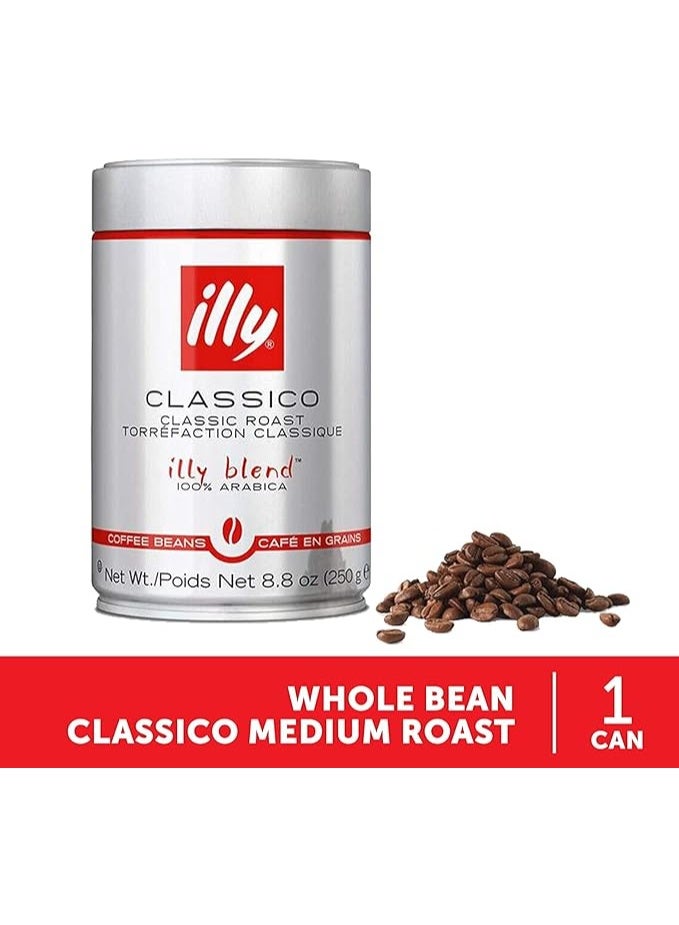 Illy Classico Whole Bean Coffee, Medium Roast, Classic Roast with Notes of Chocolate & Caramel, 100% Arabica Coffee, No Preservatives, 8.8 Ounce (Pack of 1) - Image 4