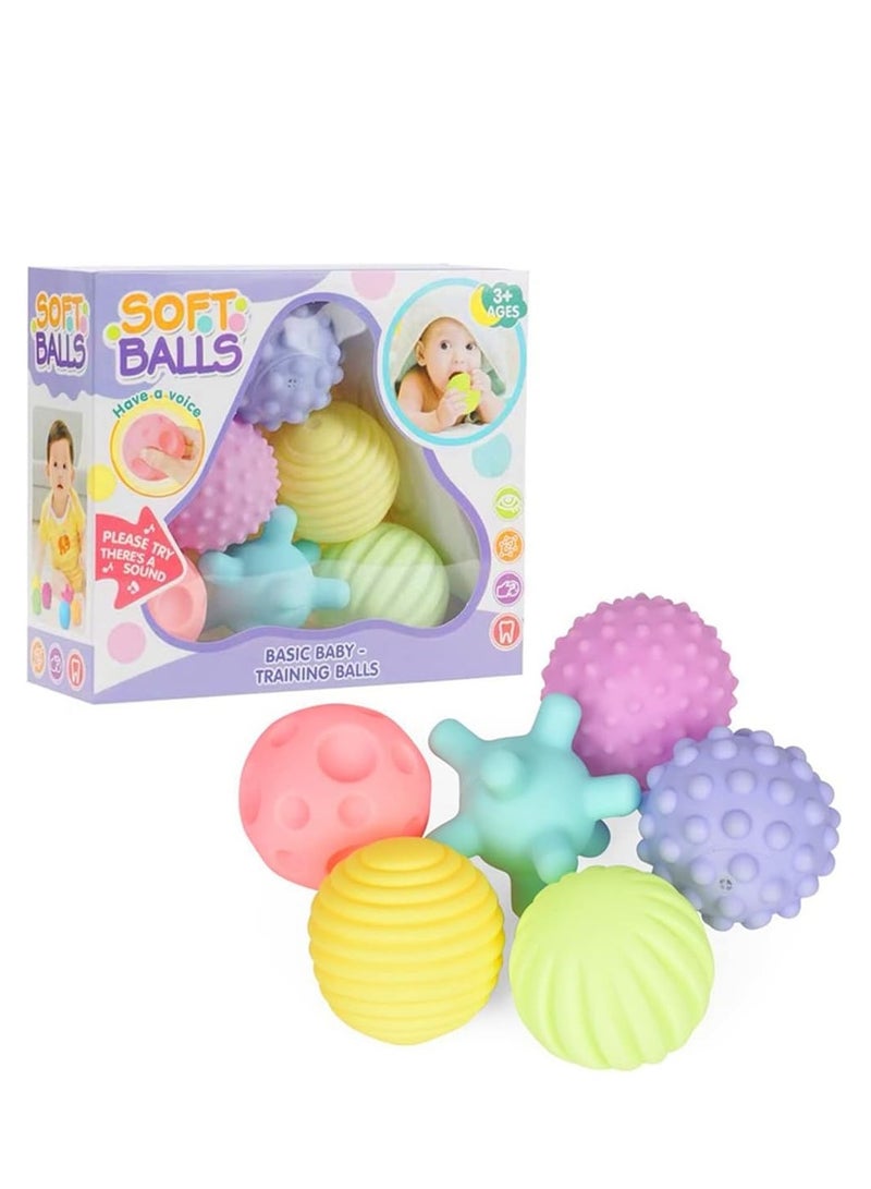 Squeeze Balls for Baby 18 Months and Up, Sensory Bath Ball Toy for 1-3 Years Old, Soft Vinyl Ball Toy with Gift Box by TOYS-EGYPT(6pcs)  - Image 1