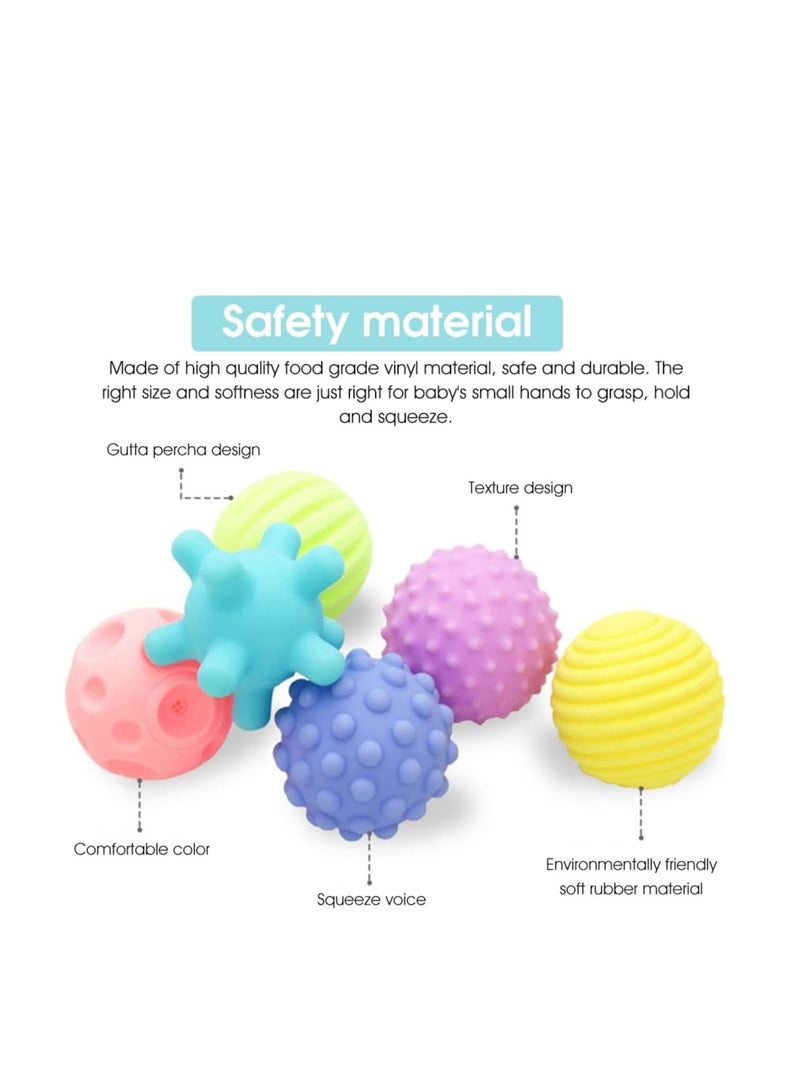 Squeeze Balls for Baby 18 Months and Up, Sensory Bath Ball Toy for 1-3 Years Old, Soft Vinyl Ball Toy with Gift Box by TOYS-EGYPT(6pcs)  - Image 2