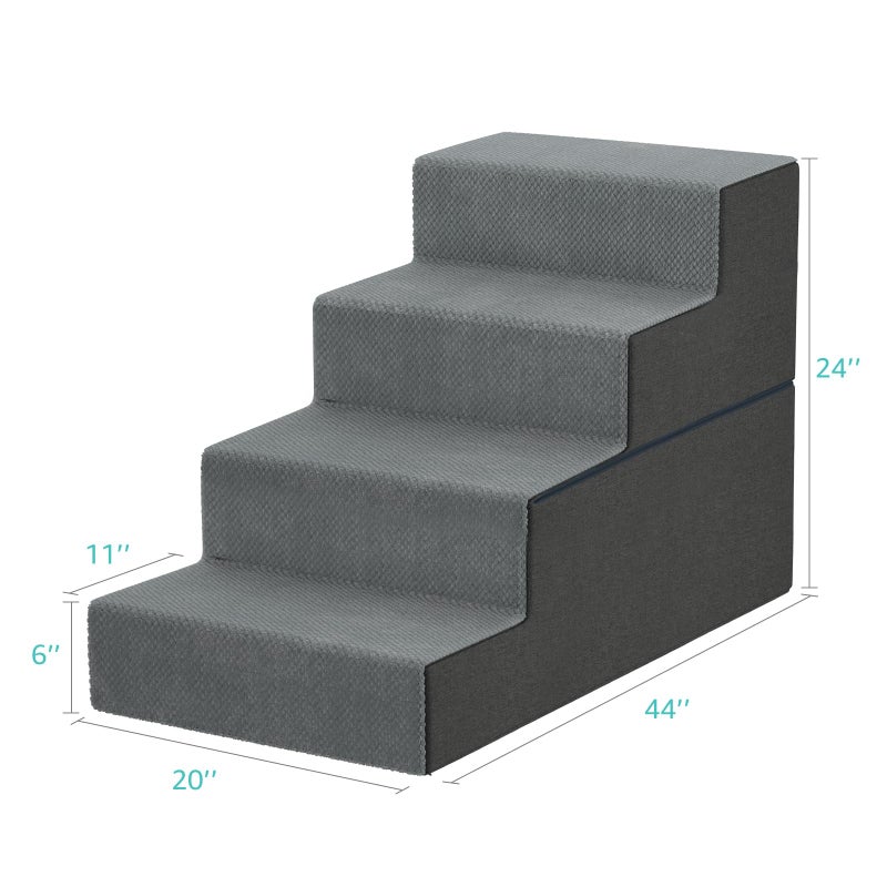 YENING Large Dog Stairs for High Beds - 24 Inches Tall Extra Wide Pet Steps for Large Dogs to Get on Bed 4 Deep Step for Couch - Image 4