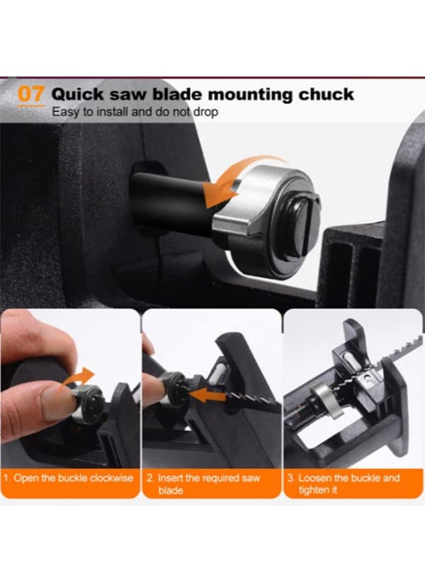YADAV Portable Reciprocating Saw Adapter Wood Steel Pipe Plastic Power Drill Woodworking Tools  - Image 2