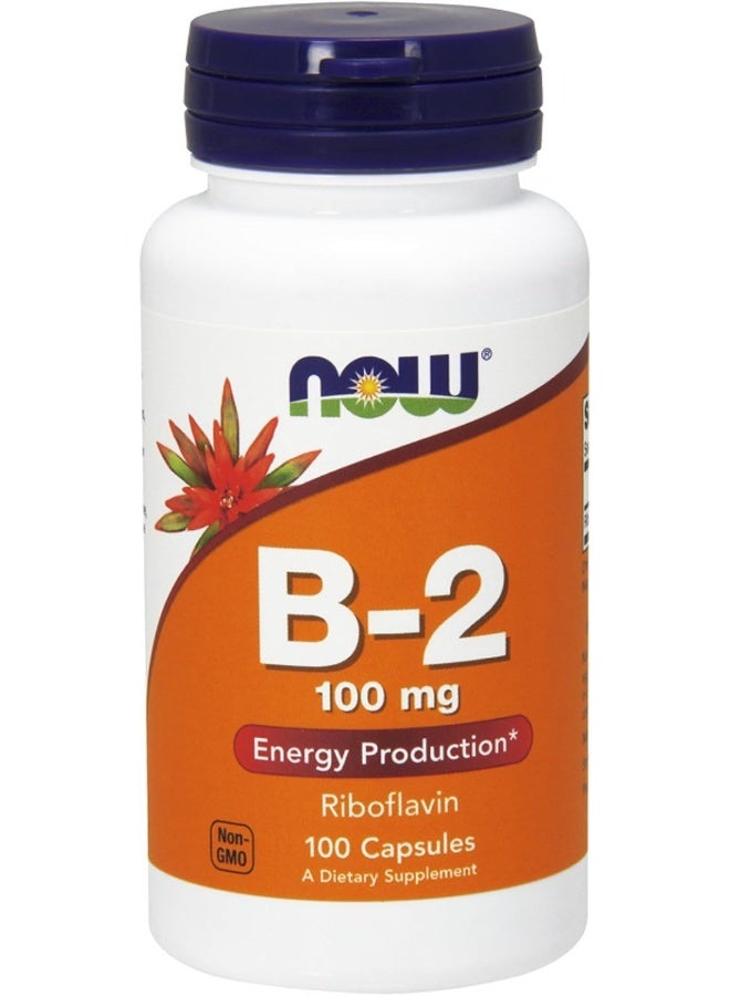 ناو المكملات الغذائية فيتامين ب2 (ريبوفلافين) 100 ملغ لإنتاج الطاقة* 100 كبسولة نباتية - Image 1