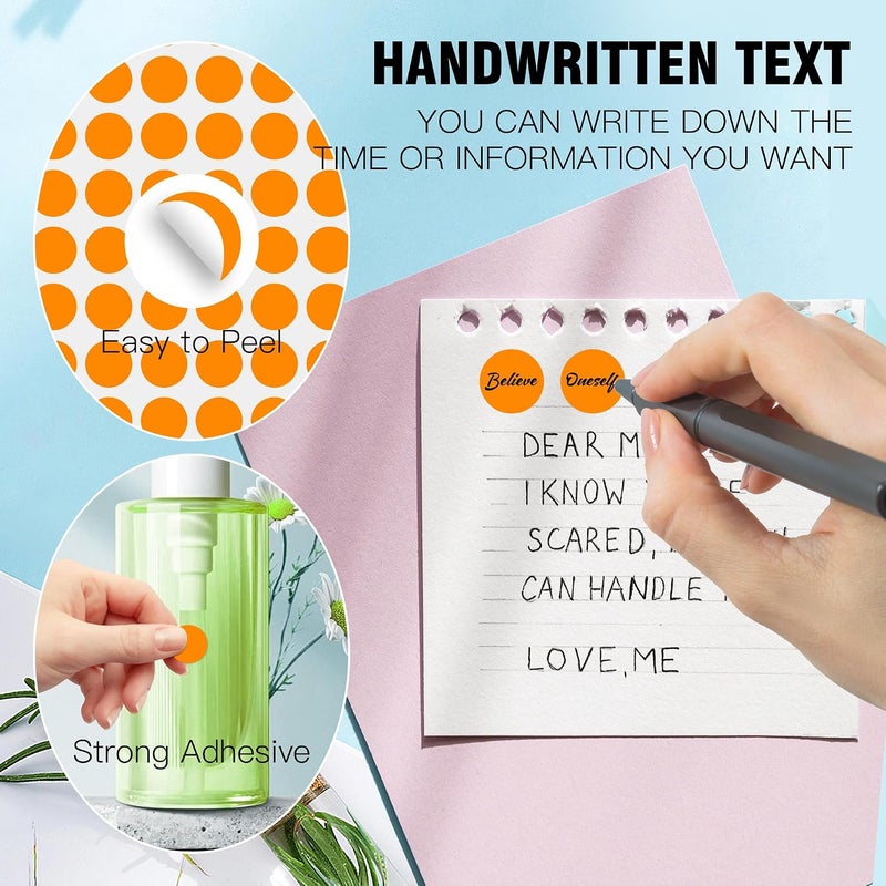 PARLAIM 1/2 Inch Color Code Dot Sticker Labels,1500 Pcs Orange Round Circle Stickers for Home Office Marking,Organizing (Orange) - Image 3
