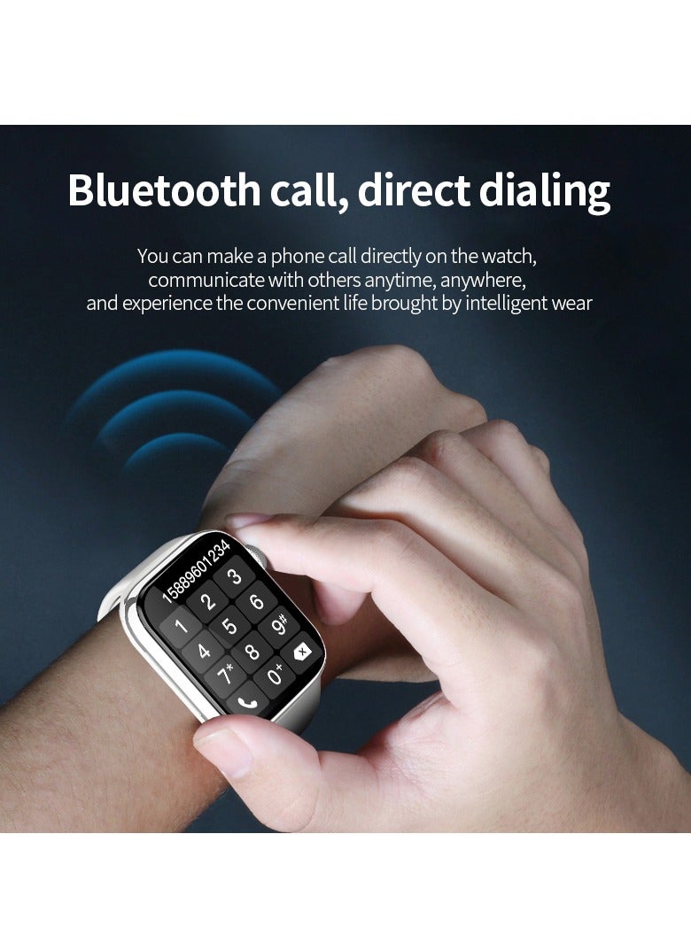 LIGE Smart Watch Full Touch Screen Series 8 Waterproof Sports Watch Silicone Grey Strap Support Arabic  - Image 5