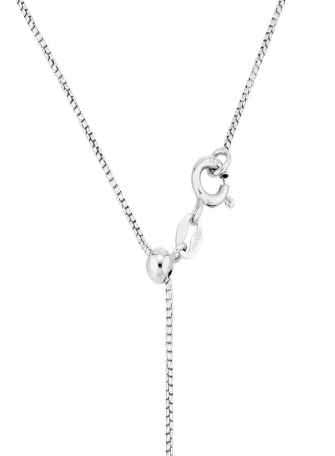 Miabella 925 Sterling Silver or 18K Gold Plated Italian 1mm Adjustable Solid Thin Bolo Box Chain Necklace for Women / 14-24 Inch Slider/Made in Italy (sterling silver) - Image 2