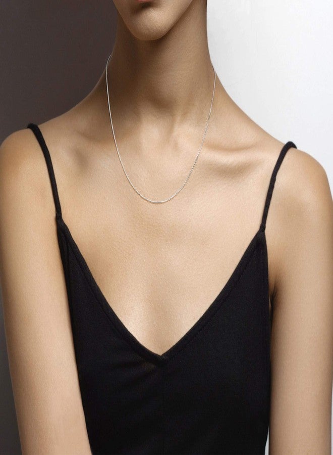 Miabella 925 Sterling Silver or 18K Gold Plated Italian 1mm Adjustable Solid Thin Bolo Box Chain Necklace for Women / 14-24 Inch Slider/Made in Italy (sterling silver) - Image 4