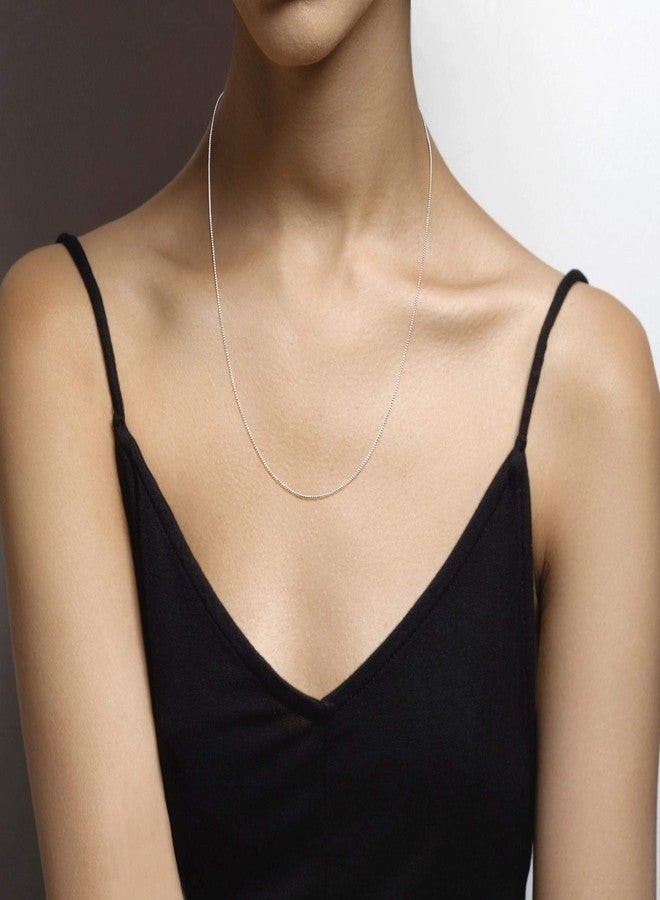 Miabella 925 Sterling Silver or 18K Gold Plated Italian 1mm Adjustable Solid Thin Bolo Box Chain Necklace for Women / 14-24 Inch Slider/Made in Italy (sterling silver) - Image 5