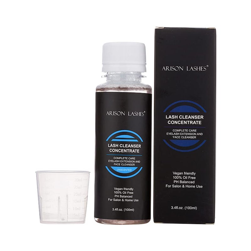 ARISON LASHES Lash Shampoo Concentrate Eyelash Cleanser Concentrate 100ml Foaming for Extensions with Salon Home Care Makes 20 Bottles of 60ml(Unscented) - Image 1