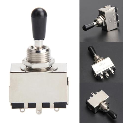 Street27® 3-Way Guitar Toggle Switch | Pickup Selector Switch for LP Style Electric Guitars | Chrome Metal Control Switch with Box Design (1 Piece) - Image 4