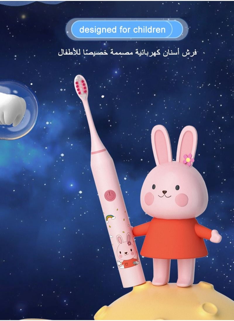 ULHYC Kids Electric Toothbrush USB Rechargeable Rainbow Powder Bunny  - Image 2
