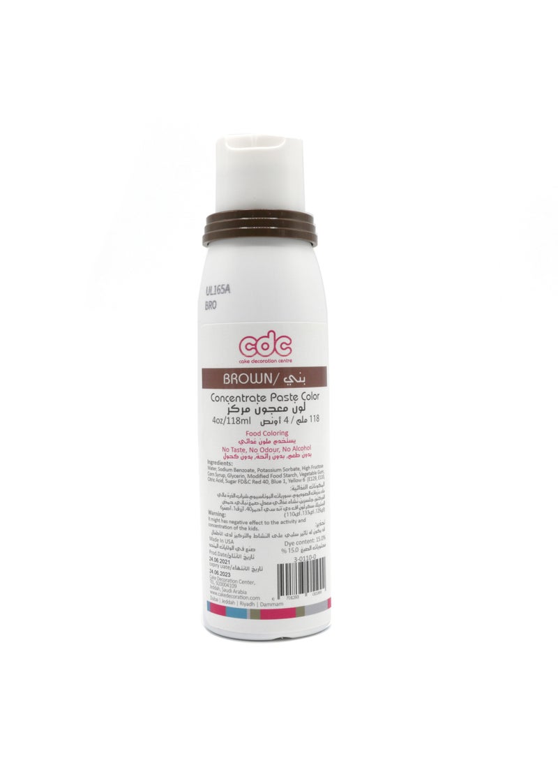 cake decoration center - Concentrate Paste Color Brown - 118 ml - Image 1