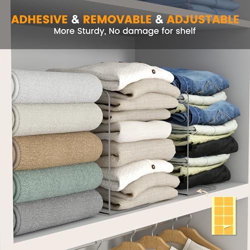 OKPOW Acrylic Shelf Dividers for Closet Organization: 8 Pack Tall Durable Clear Shelves Separators for Clothing Adjustable - Image 5