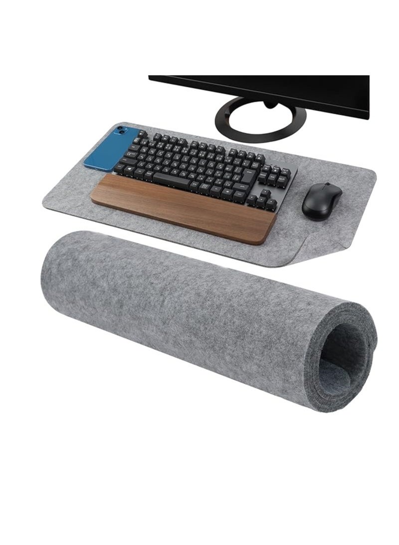 Desk Mat, Felt, Wool, Natural Wool, Compatible with Optical Mouse, Thick, 0.2 inches (5 mm), Moisture Wicking, Heat Retention, Mouse Pad - Image 1