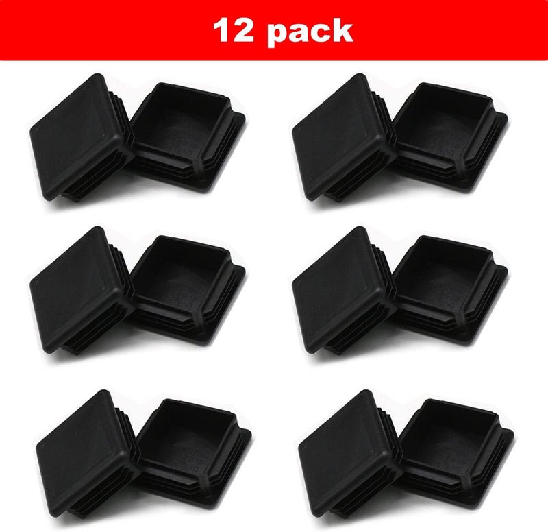 TalyRob 2 Inch Square Tubing End Cap Plug, 2"x2" Plastic Insert Finishing Hole Plugs for Fence Post Pipe Cover Tube Chair（Black,12 Pack） - Image 5