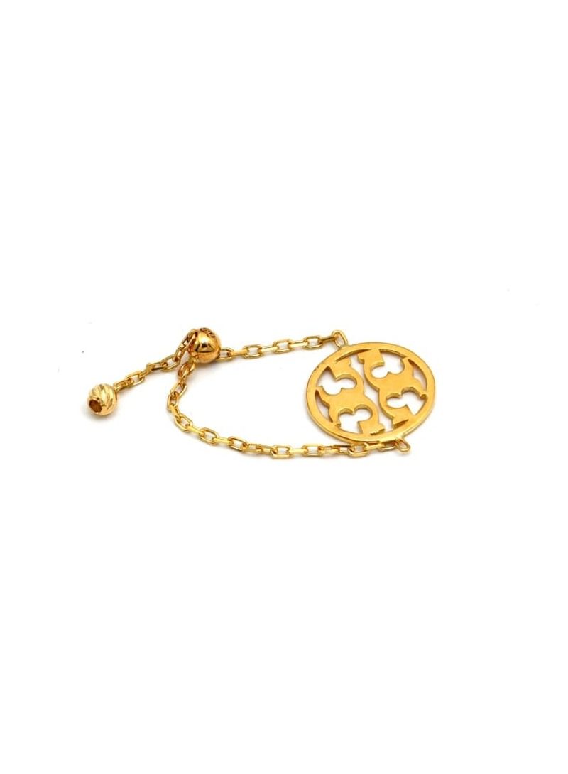 Gold Zone Real Gold Wheel Drop Chain Adjustable Size Ring - Image 1