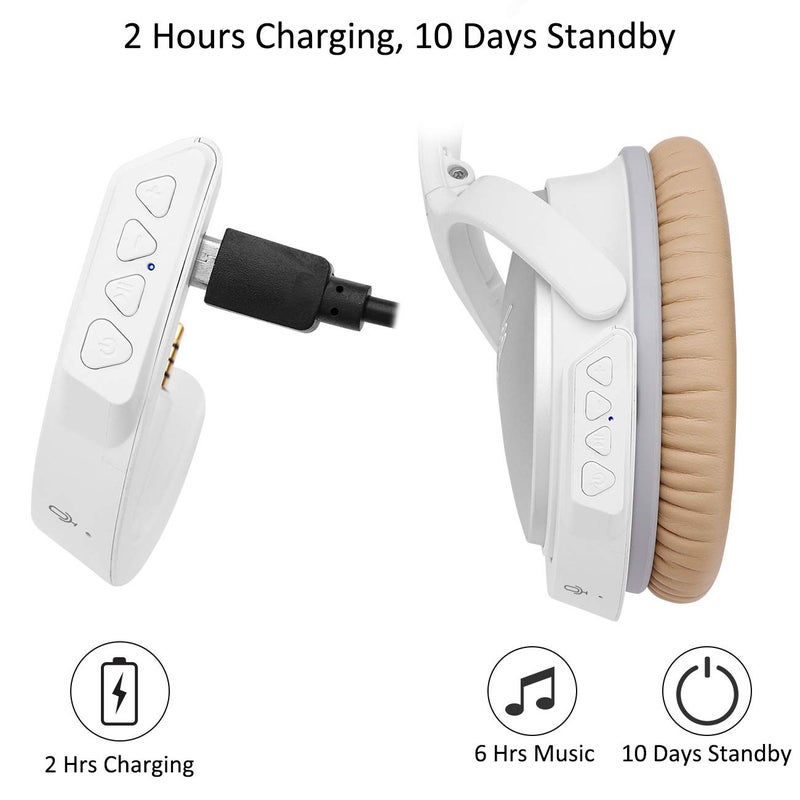 YOCOWOCO Upgraded aptX Wireless Bluetooth Adapter for Bose QuietComfort QC 25 with Mic/Volume Control, White - Image 5