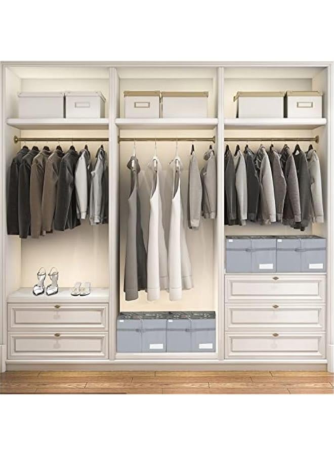 Arabest Closet Shoe Organizer, Holds 16 Pairs, Big Clear Shoe Boxes, Collapsible Shoe Storage Bins with Strong Base, Shoe Rack with Sturdy Handles, Gray Color  - Image 2
