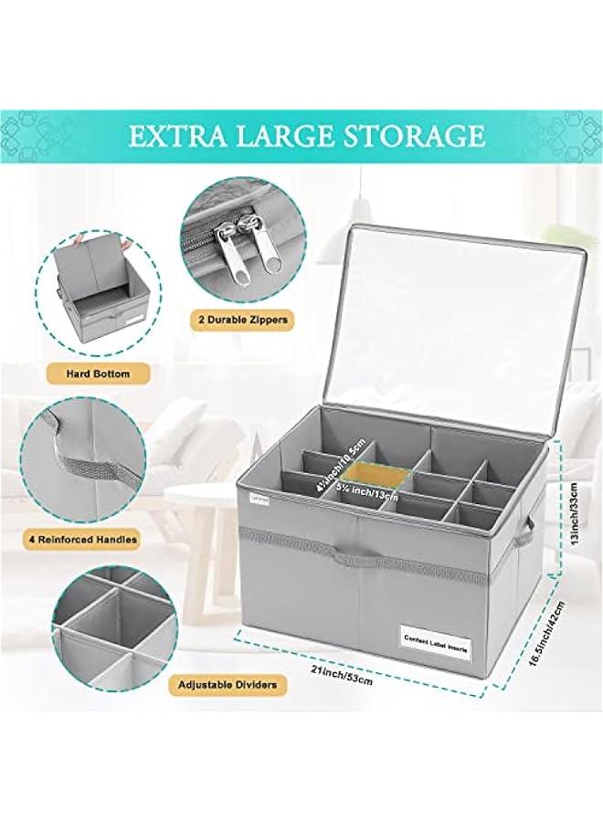 Arabest Closet Shoe Organizer, Holds 16 Pairs, Big Clear Shoe Boxes, Collapsible Shoe Storage Bins with Strong Base, Shoe Rack with Sturdy Handles, Gray Color  - Image 5
