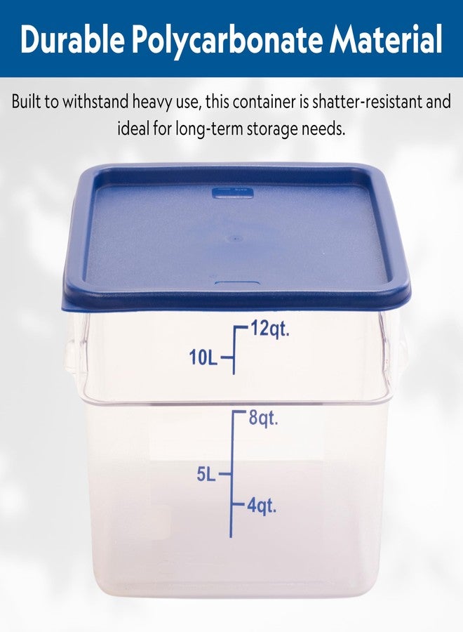 FSE FC12C Food Container, 12 Quart, Polycarbonate, Square, Reusable, Clear, NSF (LID SOLD SEPARATELY) - Image 2
