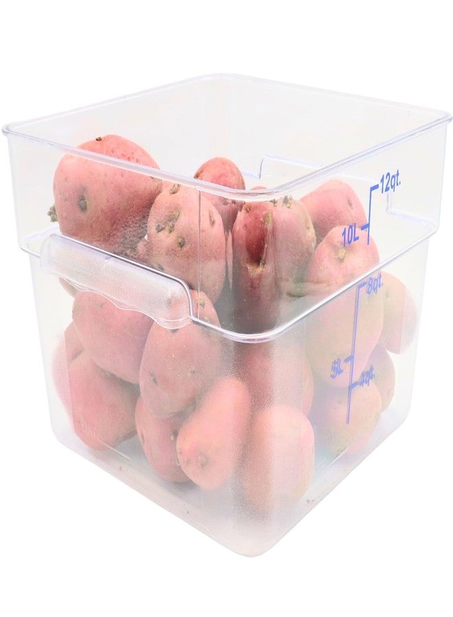 FSE FC12C Food Container, 12 Quart, Polycarbonate, Square, Reusable, Clear, NSF (LID SOLD SEPARATELY) - Image 1