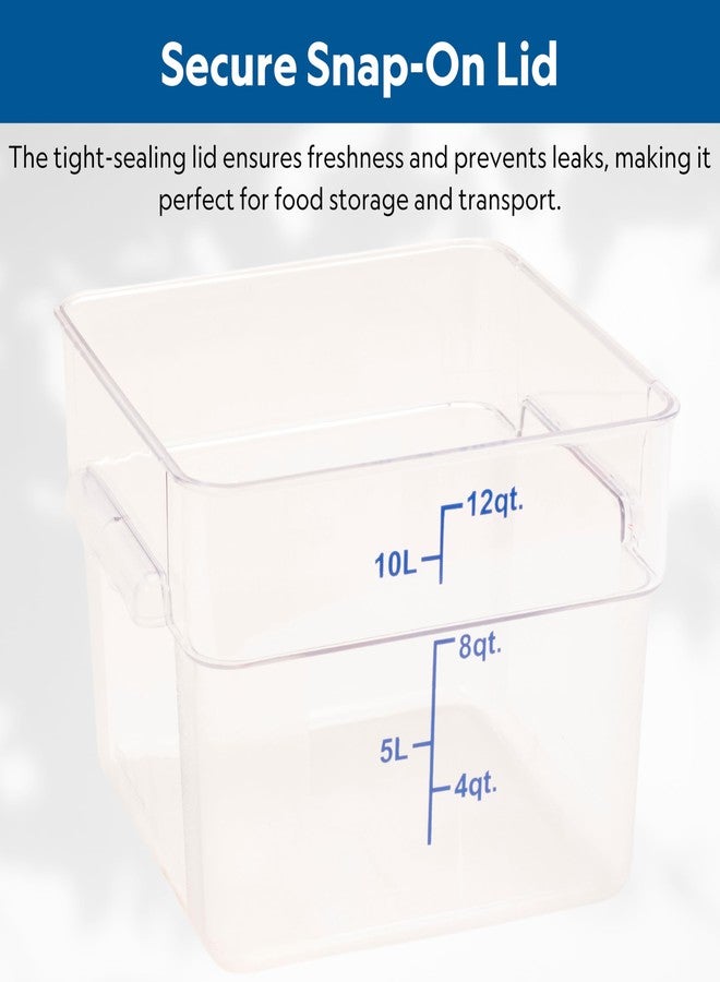 FSE FC12C Food Container, 12 Quart, Polycarbonate, Square, Reusable, Clear, NSF (LID SOLD SEPARATELY) - Image 3