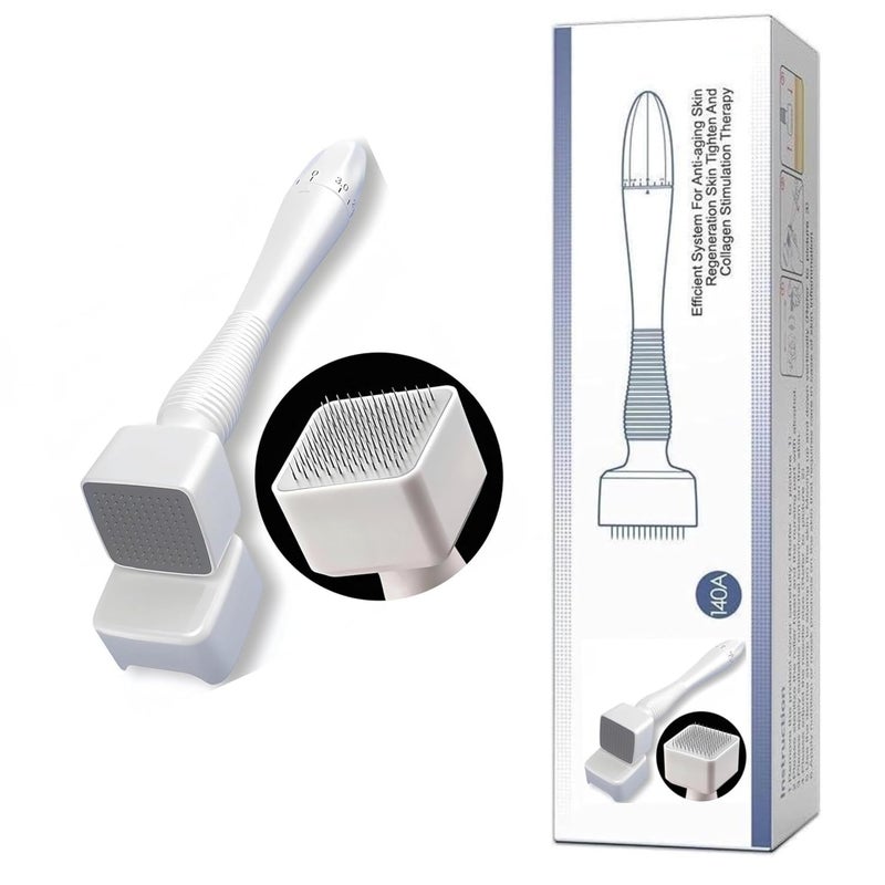KBZONE KBZONE Derma Stamp for Hair Growth Titanium Coated Adjustable Needles 140 Microneedling Stamp for Skin Repair Face Hair Beard Growth Reduces Acne Scars Safe Effective To Use - Image 1