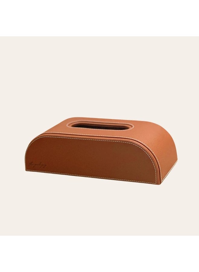 Raxoom Car Tissue Boxes PU Leather Facial Tissue Box Dispenser Napkin Paper Towel Holder Multifunctional Parts(bROWN) - Image 1