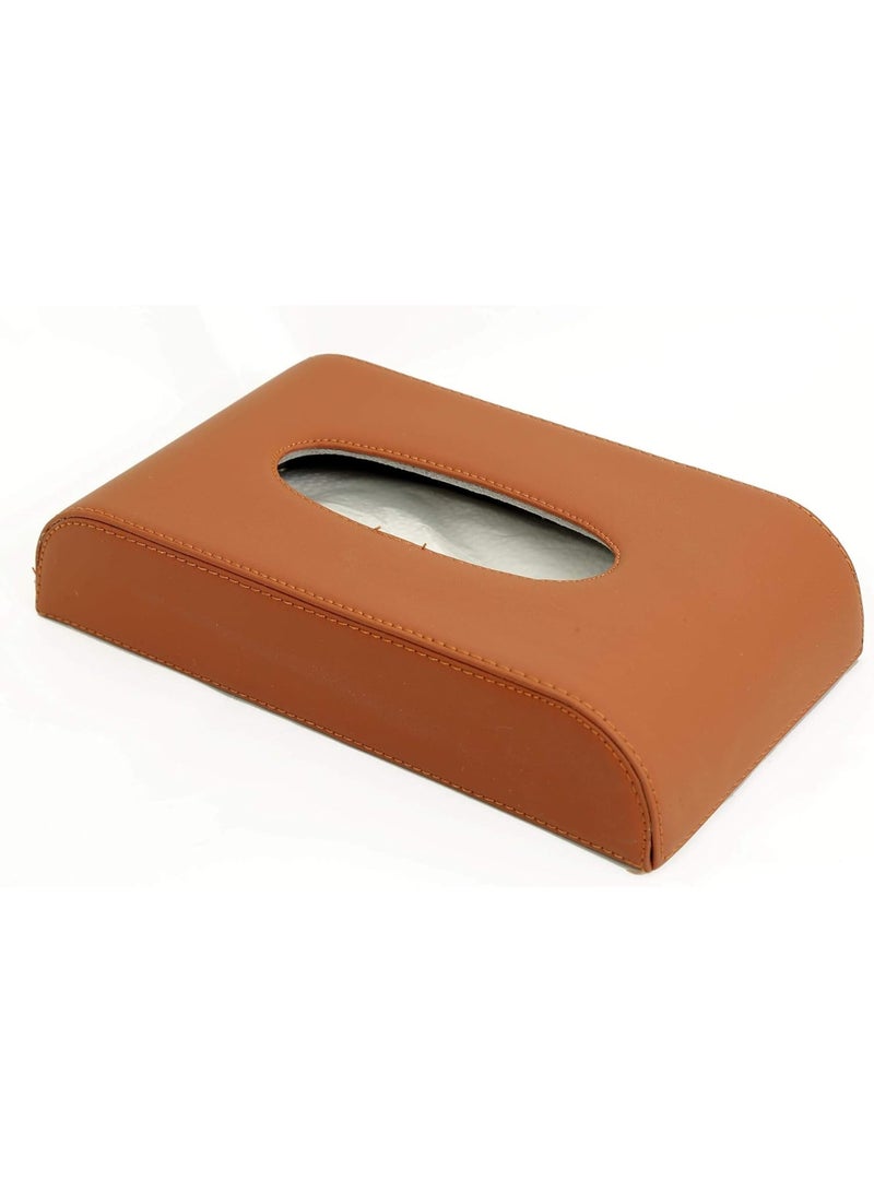 Raxoom Car Tissue Boxes PU Leather Facial Tissue Box Dispenser Napkin Paper Towel Holder Multifunctional Parts(bROWN) - Image 2