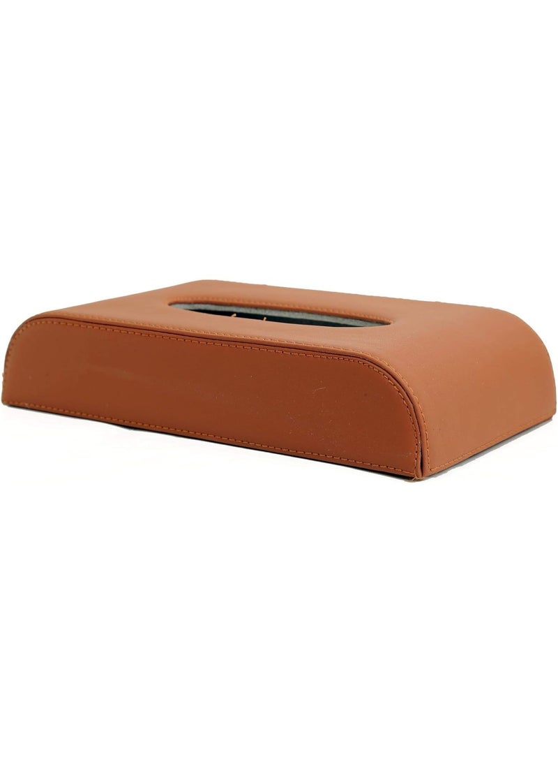 Raxoom Car Tissue Boxes PU Leather Facial Tissue Box Dispenser Napkin Paper Towel Holder Multifunctional Parts(bROWN) - Image 3