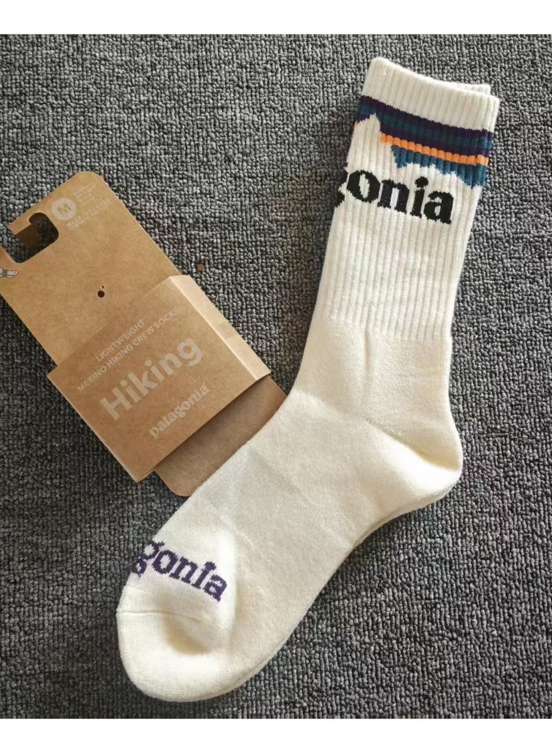 patagonia outdoor casual sports socks, men's and women's hiking wool socks