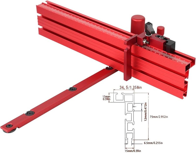 Precision Mitre Gauge Extension Fence System with Telescopic Stop for Table Saw - Image 4