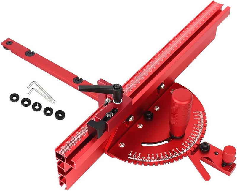 Precision Mitre Gauge Extension Fence System with Telescopic Stop for Table Saw - Image 2