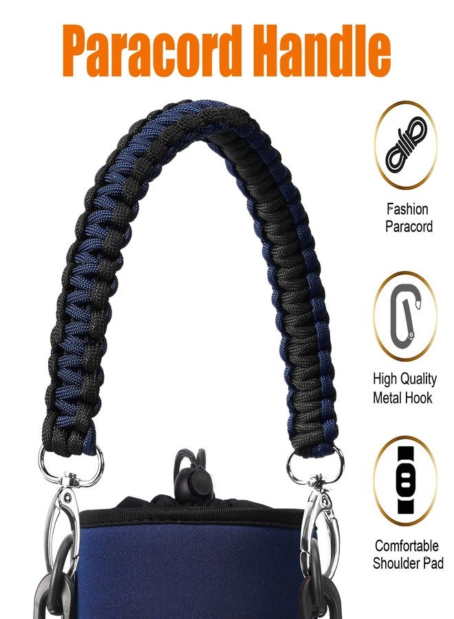 AceTreker 64 oz /87 oz/128 oz Neoprene Water Bottle Holder with Strap for Insulated Metal Hydro Jug Water Bottles, Sleeve Carrier Bag for Camping Trip-Dark Blue - Image 3