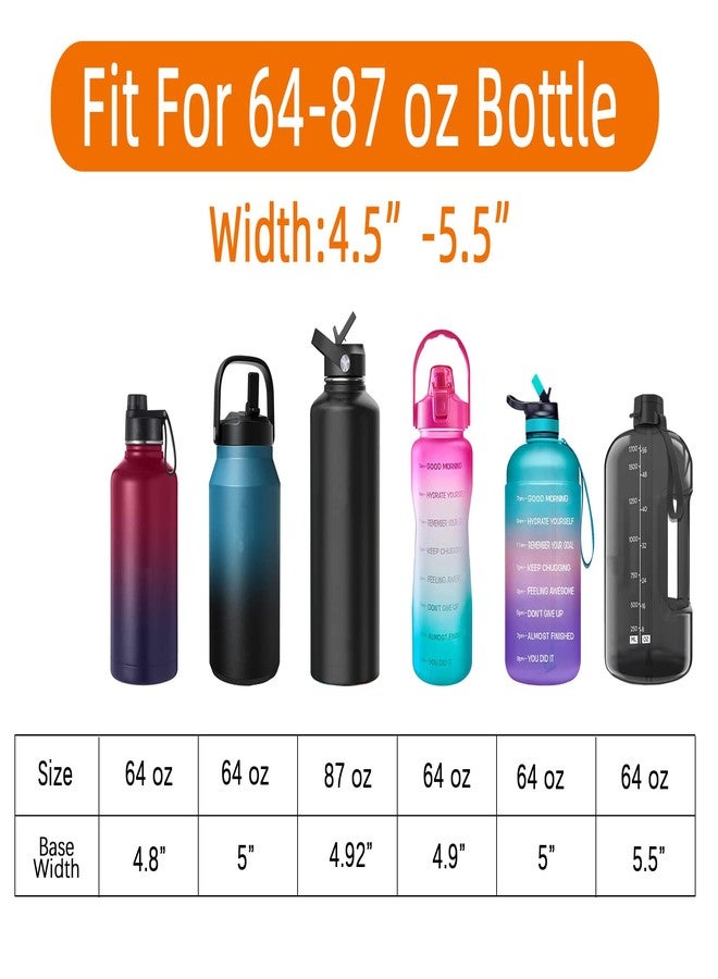 AceTreker 64 oz /87 oz/128 oz Neoprene Water Bottle Holder with Strap for Insulated Metal Hydro Jug Water Bottles, Sleeve Carrier Bag for Camping Trip-Dark Blue - Image 4