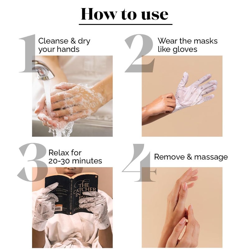 LuxaDerme LuxaDerme Hand Hydration Gloves  Deep Moisturising Gloves  Long Lasting Hydration  Evens Out Skin Tone  Nourishes Nails  Cuticles Pack of 1  - Image 5