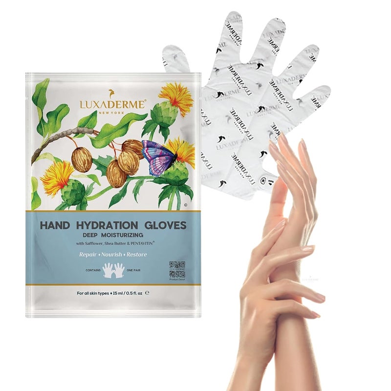 LuxaDerme LuxaDerme Hand Hydration Gloves  Deep Moisturising Gloves  Long Lasting Hydration  Evens Out Skin Tone  Nourishes Nails  Cuticles Pack of 1  - Image 1