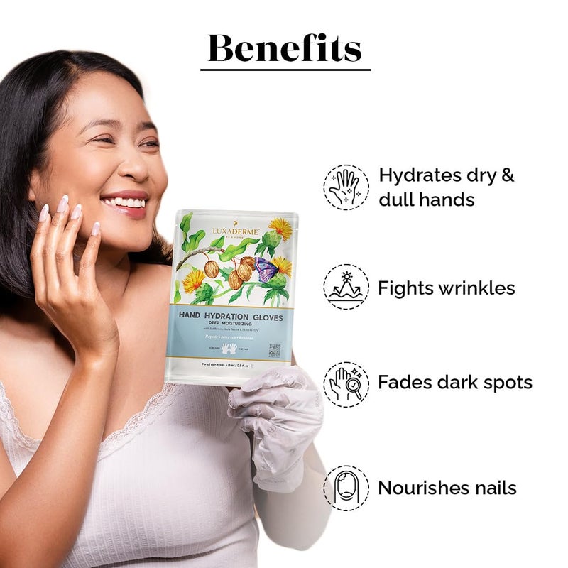 LuxaDerme LuxaDerme Hand Hydration Gloves  Deep Moisturising Gloves  Long Lasting Hydration  Evens Out Skin Tone  Nourishes Nails  Cuticles Pack of 1  - Image 4