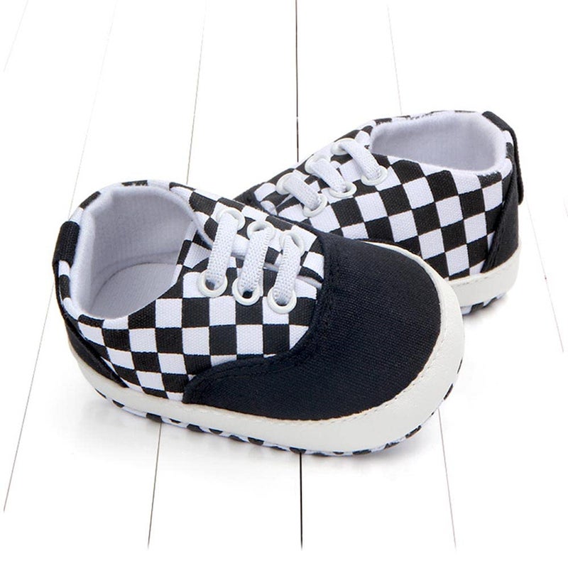 Clowora Unsex Baby Boys Girls Canvas First Walkers Shoes,Infant Non Slip Soft Sole Toddler Flat Lazy Loafers Sneaker (041/Black,3-6 Months) - Image 5