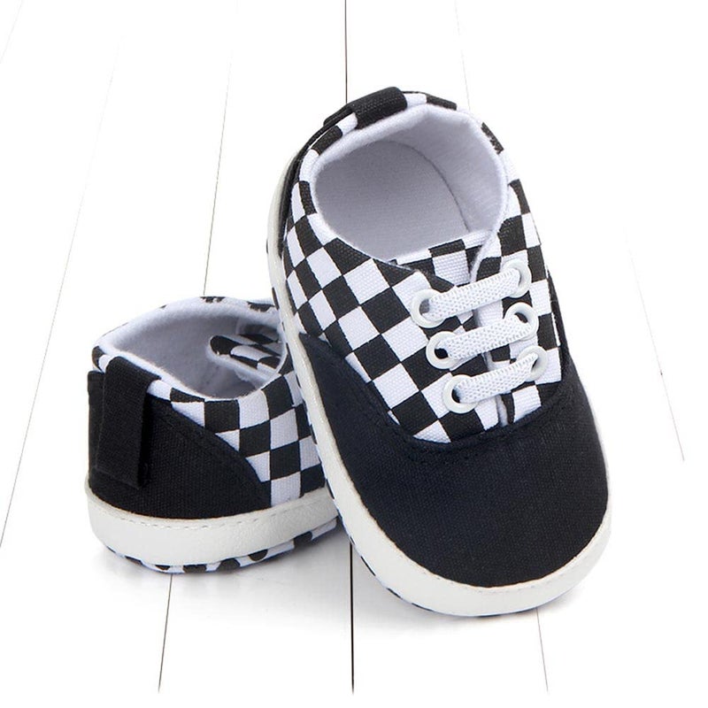 Clowora Unsex Baby Boys Girls Canvas First Walkers Shoes,Infant Non Slip Soft Sole Toddler Flat Lazy Loafers Sneaker (041/Black,3-6 Months) - Image 4