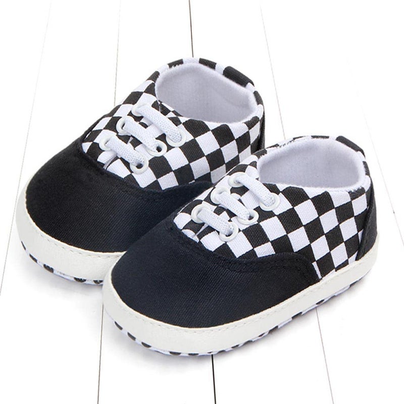 Clowora Unsex Baby Boys Girls Canvas First Walkers Shoes,Infant Non Slip Soft Sole Toddler Flat Lazy Loafers Sneaker (041/Black,3-6 Months) - Image 3