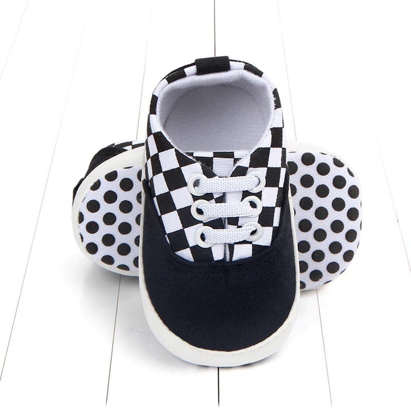 Clowora Unsex Baby Boys Girls Canvas First Walkers Shoes,Infant Non Slip Soft Sole Toddler Flat Lazy Loafers Sneaker (041/Black,3-6 Months) - Image 2