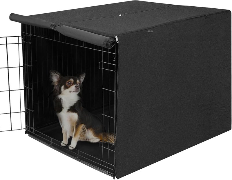 Deblue Dog Crates Cover for Large Wire Crate - Breathable GOG Kennel Covers for Wire Crate Indoor Protection - (42 inches, Black) - Image 1