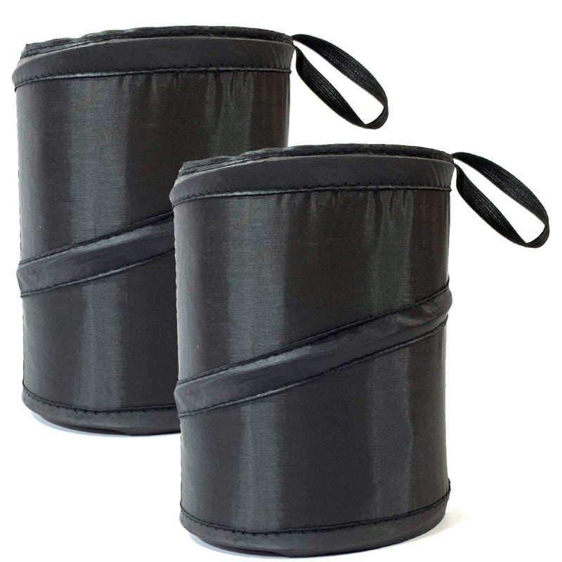 Kitbest 2 Pack Car Trash Can 1 Gallon Car Garbage Bin Collapsible Popup Water Proof Bag Mini Portable Waste Basket Bin Rubbish Bin Black - Image 2